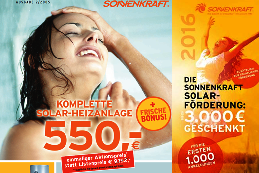 Sonnenkraft Advertising 2005 and 2015