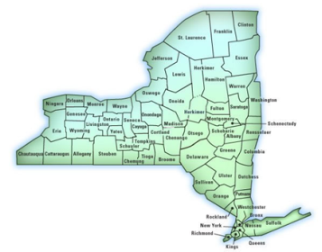  New York: Map of solar thermal Installers eligible for the NYSERDA subsidy scheme