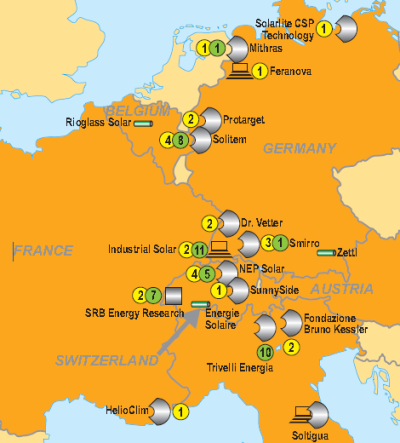  Germany: World Map of Solar Process Heat Collector Industry 2014