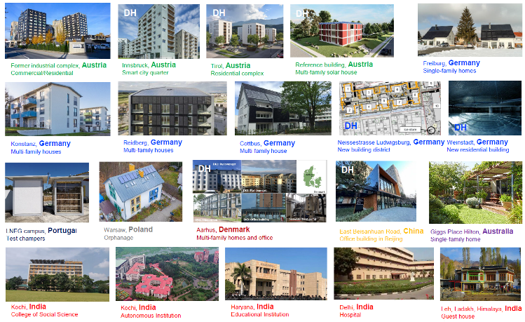  Demo projects of high-solar-fraction buildings carefully analysed