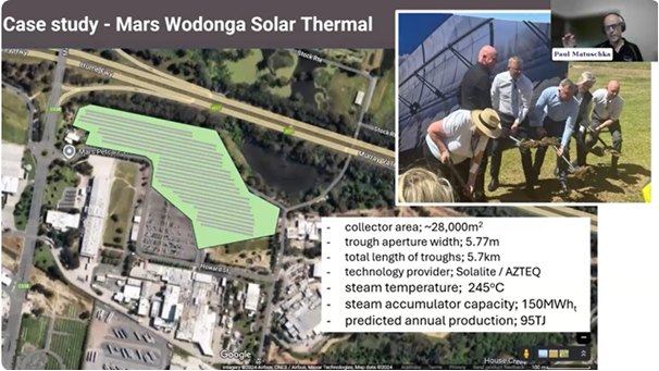  Parabolic trough collector field as part of 100 % carbon-free heat supply for food factory in Australia